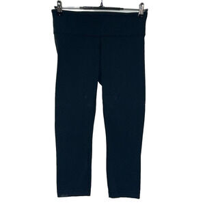 Lululemon Wunder Under Leggings Womens 6 Black Crop Lo Rise Pull On Actual 27X22